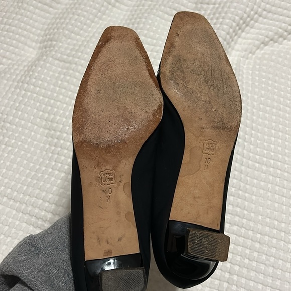 Vaneli Black Square Toe Kitten Heels Bow Size 10N - Picture 10 of 12